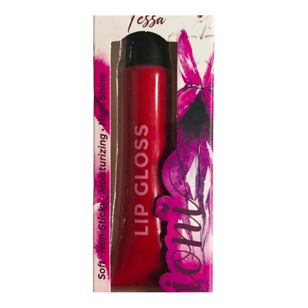 2 High shine lip gloss in sheer fuchsia, Melon,‎ Fuchsia, sheer red, Warm nude